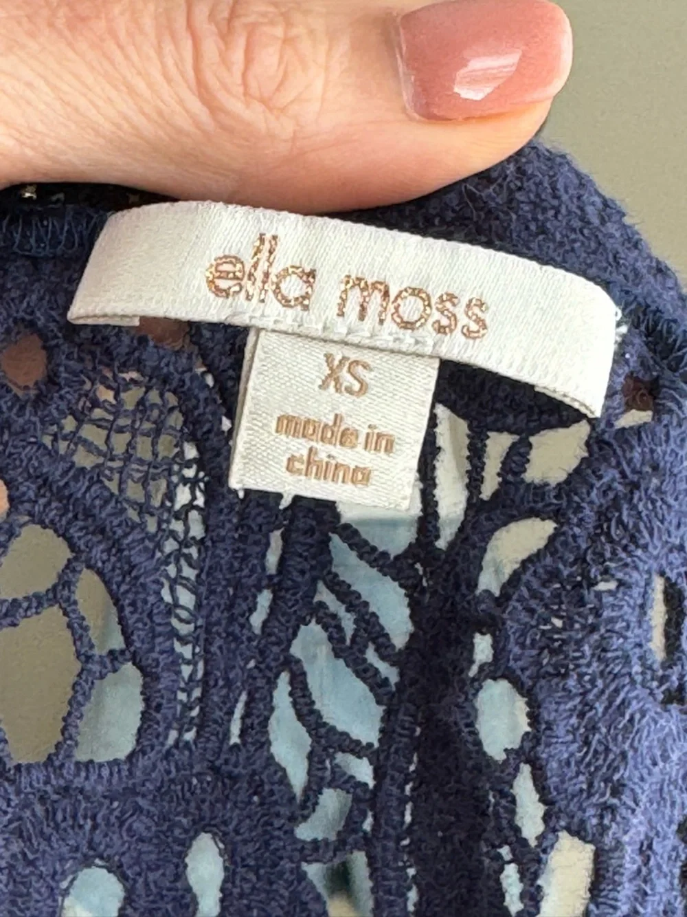 🔹 Ella Moss Anthropologie Lace Crochet Short Sleeve Top - size XS - Picture 5 of 8